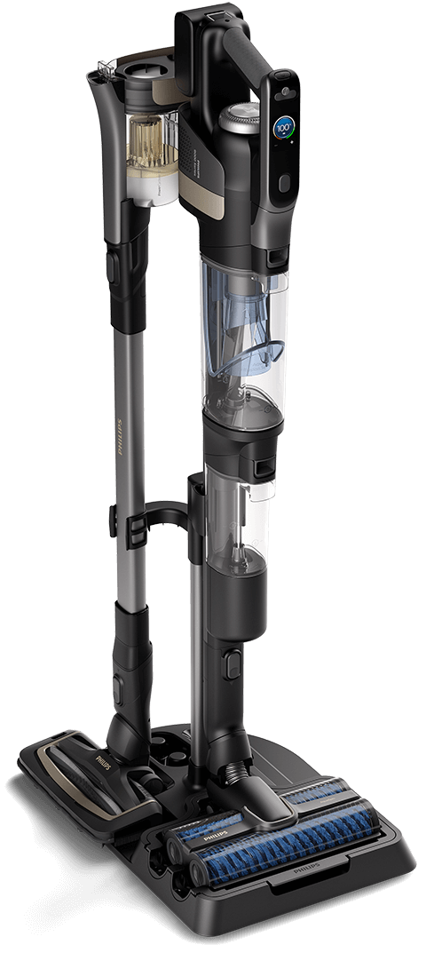 Brezžični sesalnik in mokri čistilnik Philips AquaTrio serije 9000, XW9385