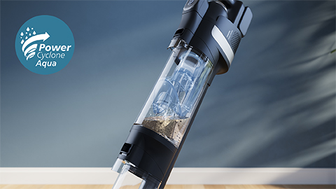 Sistem PowerCyclone Aqua vedno zagotavlja či&scaron;čenje s čisto vodo