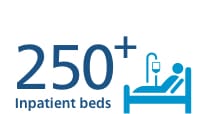 250 plus Inpatient beds